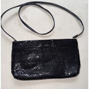 Vintage 1970s Whiting And Davis Mesh Bag Black